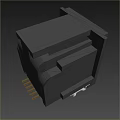 Black Plastic Network Connector Socket With Square Design And Pins For Electronic Equipment