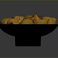 Fresh Yellow Pears in a Black Bowl Filled with Juicy Fruits