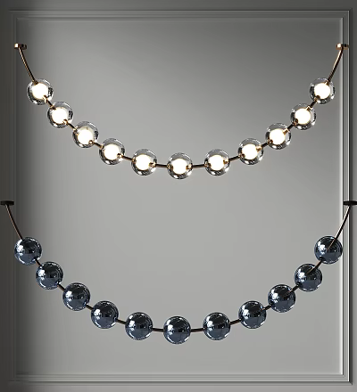 Modern Circular Pendant Light With Glass Balls And Warm White Lighting For Contemporary Home Interior 3d model