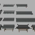 Chinese-style eaves line 3d model