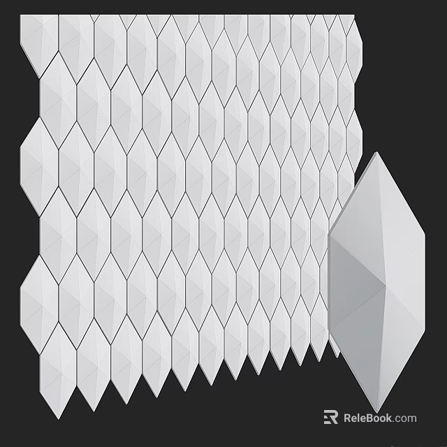 Modern White Hexagonal Wall Paneling Design For Interior Decoration Projects 3d model