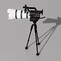 High Performance Daily Use Electronic Camera With Telephoto Lens Mounted On Stable Tripod