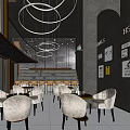 Modern Bar Qingba Bistro Bar Tacker Block Area Bar Counter Cashier Card Block Sofa 3d model