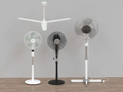 Various Air Cooling Fans Including Ceiling And Pedestal Fans 3d model