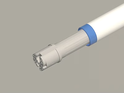 Industrial Equipment Connector With White Body Blue Ring And Metal Interface Pins 3d model