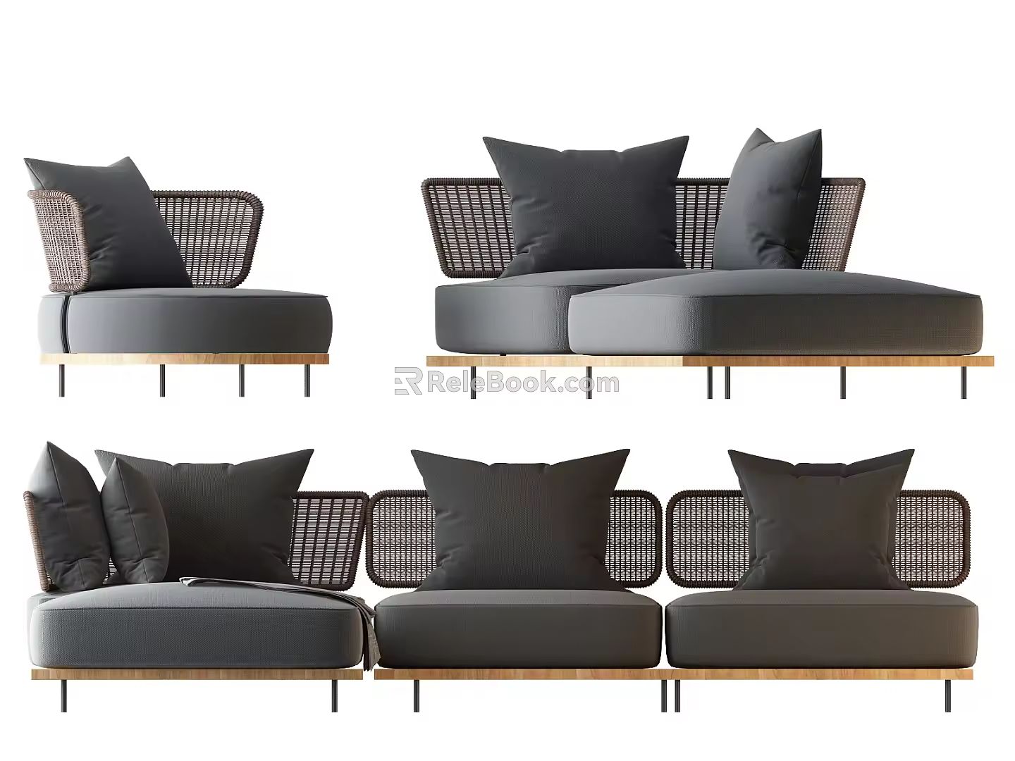 Modern Combination Sofa Combination 3d model