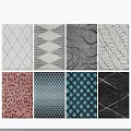 Square Rugs With Different Patterns Geometric Abstract And Textured Designs For Home Decor 3d model