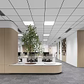 Modern public office area 3d model