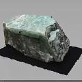 Natural Wood Stone Block With Green White Texture And Rough Decorative Surface
