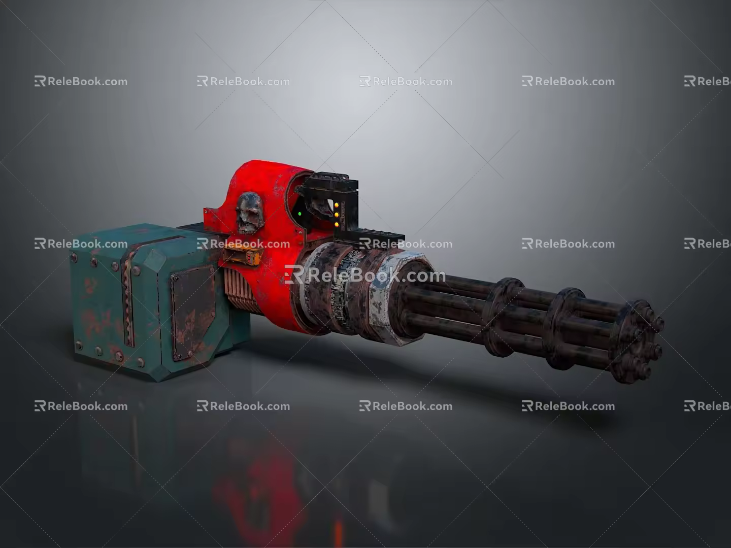 Browning Machine Gun Browning Gatling White Machine Gun Machine Gun Bullet Military 3d model