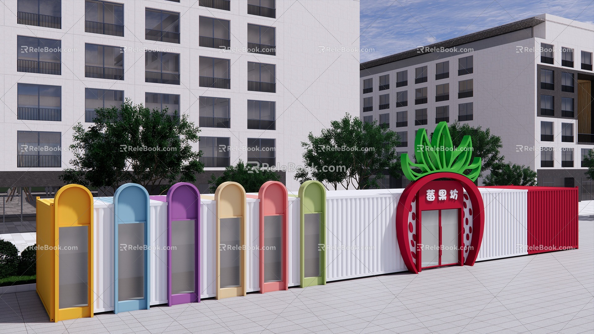 Fruit Store Container 3d model