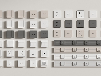 Modern switch socket combination rail socket 3d model