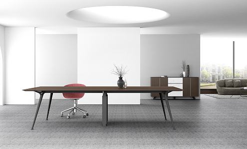 Modern Office Desk and Chair Office Conference Table 3d model