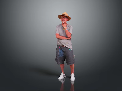 Men's Uncle Greasy Uncle Male Handsome Male Young Juvenile Male Role 3d model