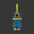 Toy Oil Pump 3D Model With Blue Yellow Design And Red Base For Home Decor
