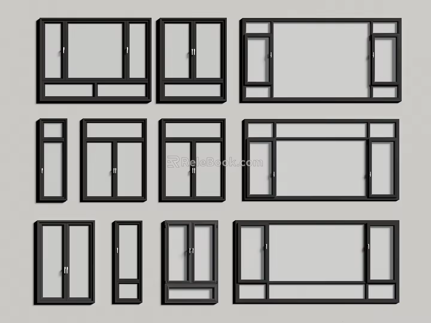 modern window broken bridge window casement window floor-to-ceiling window aluminum alloy window 3d model