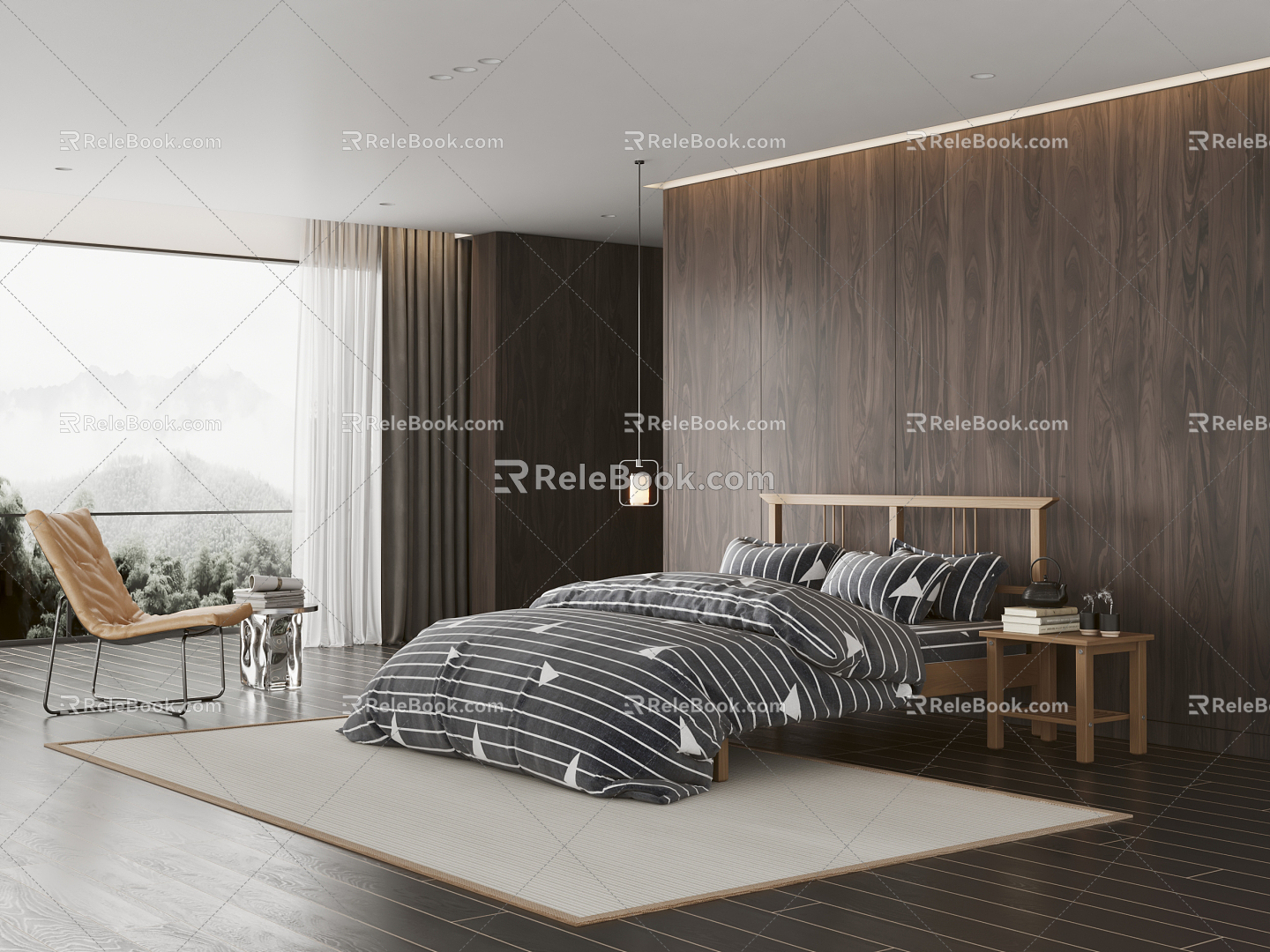 Modern Baxter Bedroom 3d model