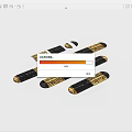 Black And Gold Striped Industrial Equipment Metal Components For Heavy Machinery Use