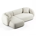 Modern Beige Curved Sofa With Soft Cushions For Living Room Furniture