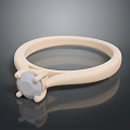 Elegant Ivory Fashion Ring With Simple Design And Light Colored Gemstone