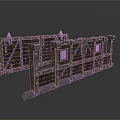 Medieval Wooden Defensive Wall With Metal Reinforcements And Spiked Decorations