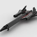 Black Fighter Jet Model With Sleek Design Twin Tails And Red Accents