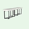 Modern Dresser Interior Design With Light And Dark Countertops And Metal Frame Legs