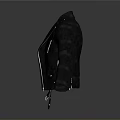 Fashionable Black Leather Jacket With Zipper And Button Details For Daily Use