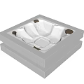 Square Bathtub With Built In Design Double Stepped Base And Hydrotherapy Massage Jets
