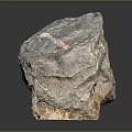 Natural Wooden Stone with Textured Gray Brown Surface and Solid Raw Structure 3d model