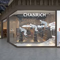 Supermarket Department Store CHANRICH Ski Equipment Window Display With Mannequins And Snow Scene Decoration 3d model
