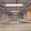 Spacious Fitness Studio With Wooden Floor Circular Light Area Hanging Lamps And Decorative Walls