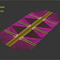 Traffic Island Layout With Intersecting Roads Yellow Divider Lines And Grass Areas