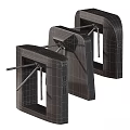 Silver Black Tripod Turnstiles With Green Indicator Lights For Security Access Control 3d model