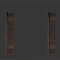 Pair of Dark Rustic Wooden Frames With Metal Accents And Worn Texture