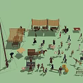 Chinese ancient characters 3d model