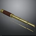 Classic Vintage Golden Telescope With Red Grip And Metal Body Design