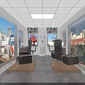 Modern Monitoring Room Interior Setup With Desks Computers Chairs And Industrial Views Outside Windows