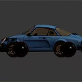 Vintage Blue Two Door Sports Car With Classic Design And Copper Wheels
