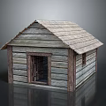 Rustic Wooden Cabin Architecture With Sloped Roof Wooden Planks Door And Window