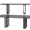 Modern Minimalist Black Dining Tables With Sleek Slender Metal Legs And Flat Surface