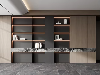 Modern Decorative Cabinet Bookcase 3d model