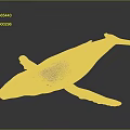 Realistic 3D Rendered Whale In Swimming Pose With Dark Color On Gray Background