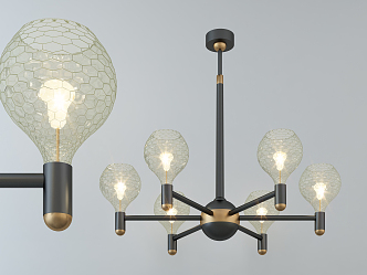 Modern chandelier fashion simple metal chandelier 3d model