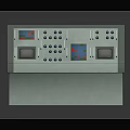 Industrial Control Console With Multiple Display Screens Buttons And Indicators
