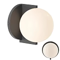 Modern Wall Light With White Spherical Shade And Black Metal Base 3d model