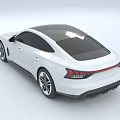 White Audi Coupe Car With Black Roof Sporty Wheels And Modern Front Design