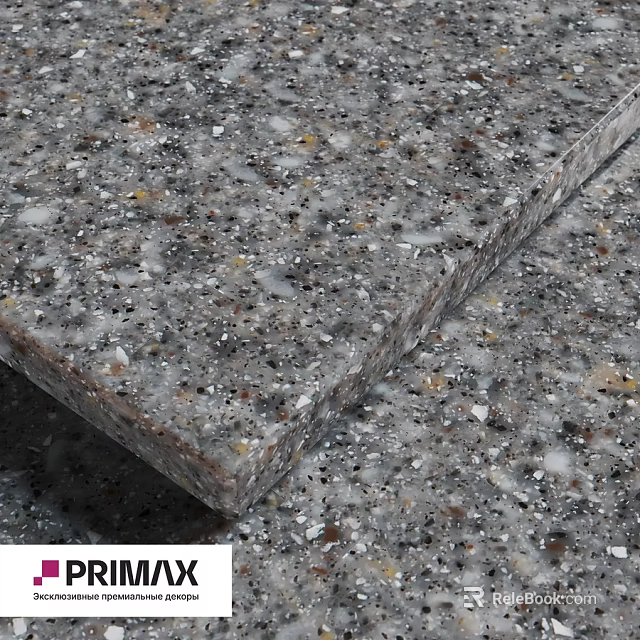 Gray Terrazzo Construction Component With Colorful Granular Surface And Durable Design 3d model 