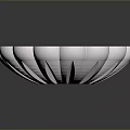 White Flower Shaped Sculpture with Radial Texture and Grid Pattern Center on Dark Reflective Surface