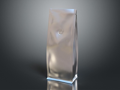 modern packaging bag vacuum packaging vacuum food coffee bag 3d model